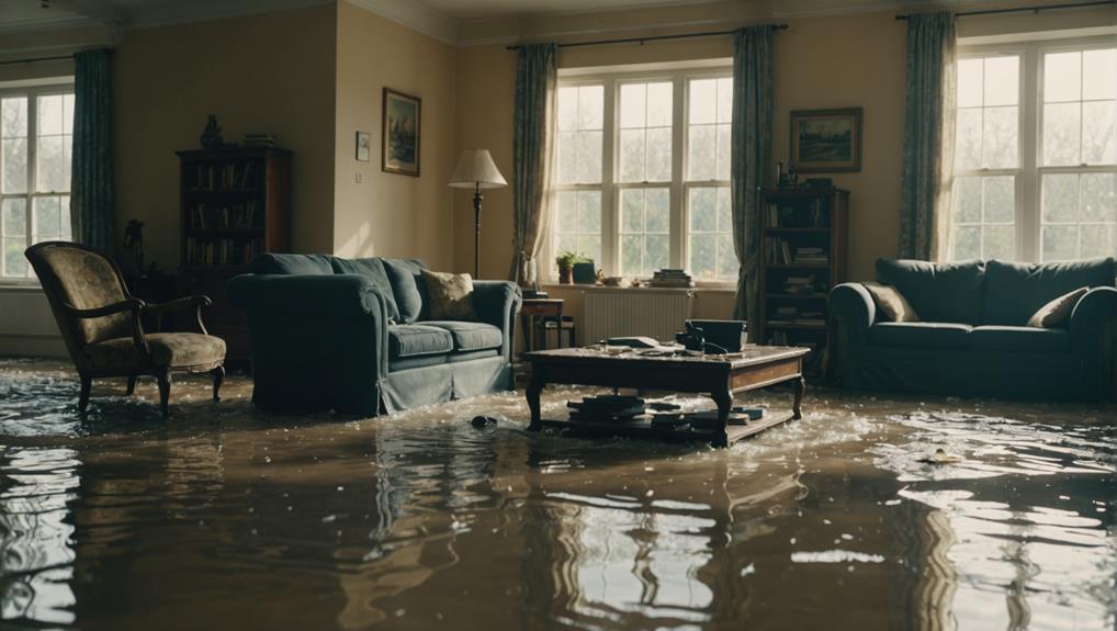 Kalamazoo Water Damage Restoration technician inspecting a restored basement in a Kalamazoo, MI home after completing the drying process